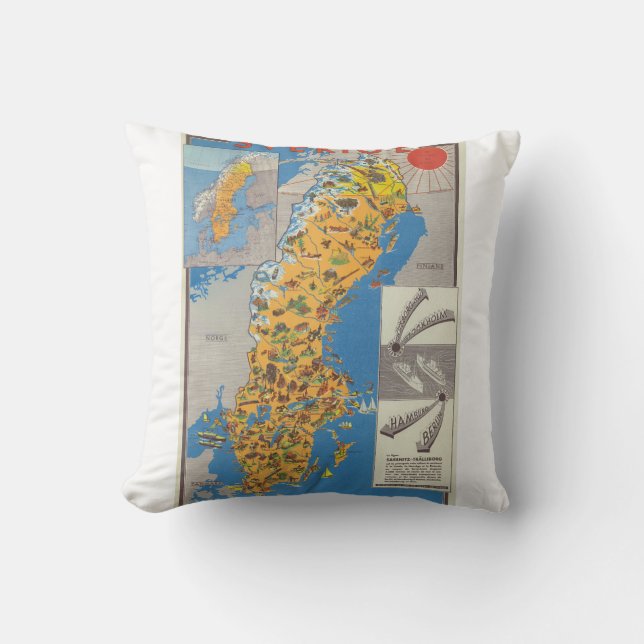 Schweden Karte Kissen (Vorderseite)
