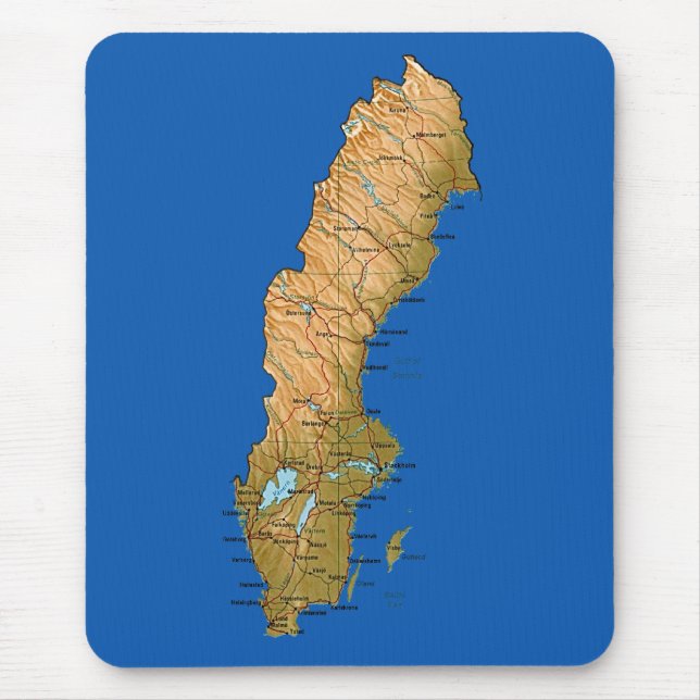 Schweden-Karte Mousepad (Vorne)