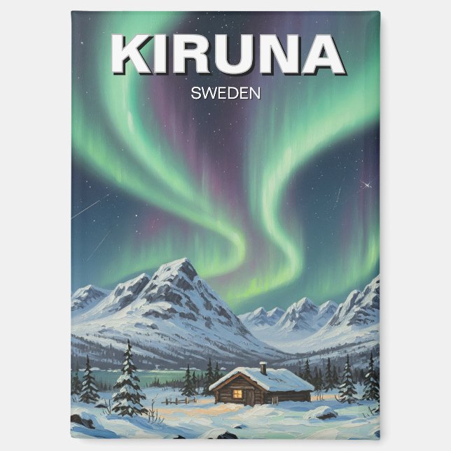 Schweden Kiruna Aurora Northern Lights Magnet (Vorderseite)
