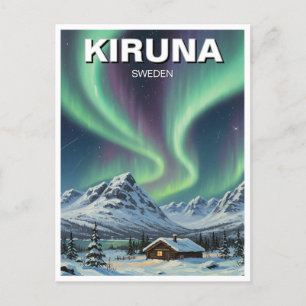 Schweden Kiruna Aurora Northern Lights Postkarte