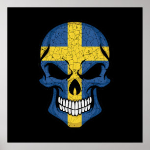 Schweden lächelt Schädelflagge Poster