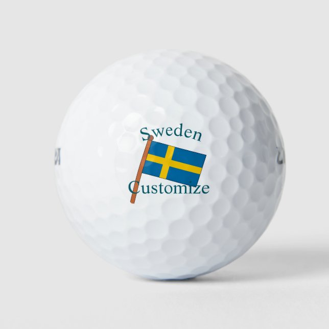Schweden Landesflagge Thunder_Cove Golfball (Vorderseite)