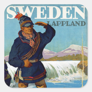 Schweden ~ Lappland Quadratischer Aufkleber