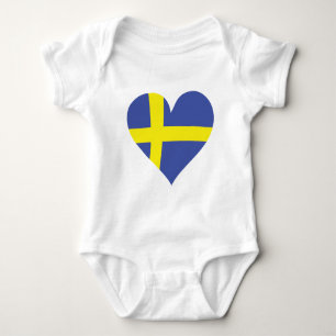 Schweden-Liebeherz - schwedische Flagge Baby Strampler