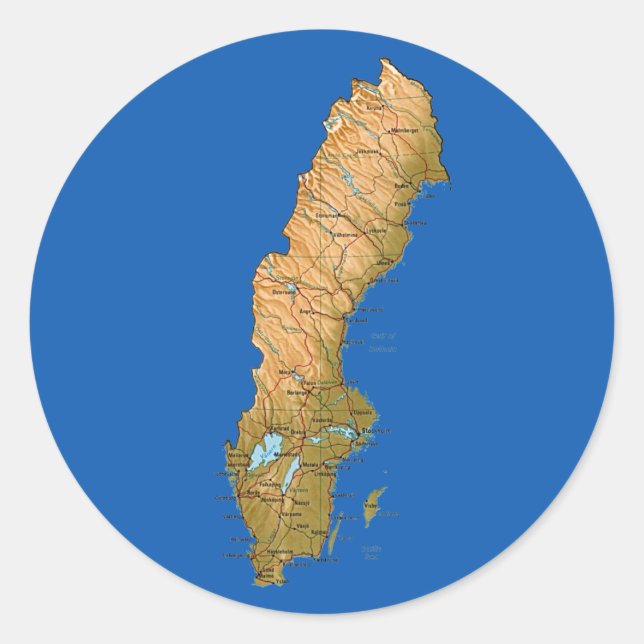 Schweden Map Sticker (Vorderseite)