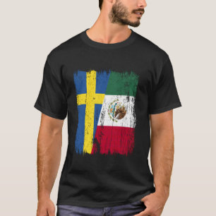 Schweden Mexiko Halbflagge Schwedisch Mexikanische T-Shirt