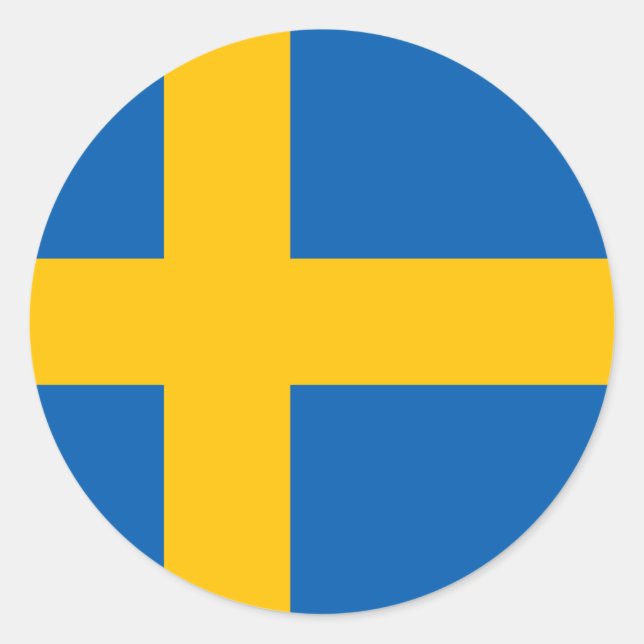Schweden - Nationale Flagge Schwedens Runder Aufkleber (Vorderseite)