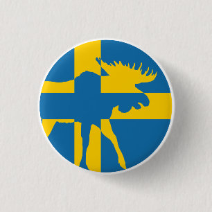 Schweden: Nationale schwedische Tierflagge Button