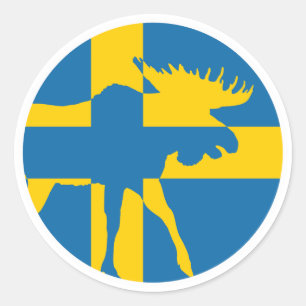 Schweden: Nationale schwedische Tierflagge Runder Aufkleber