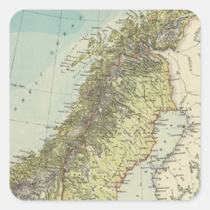 Schweden, Norwegen, Dänemark Quadratischer Aufkleber