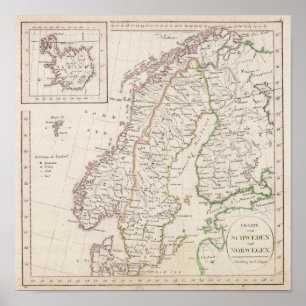 Schweden, Norwegen, Island Poster