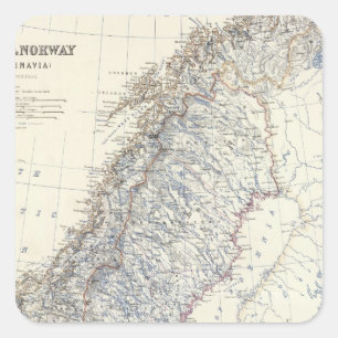 Schweden, Norwegen Quadratischer Aufkleber
