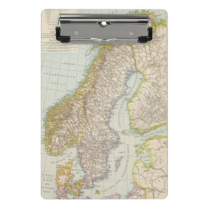 Schweden, Norwegen - Schweden und Norwegen-Karte Mini Klemmbrett