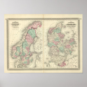 Schweden, Norwegen und Dänemark 2 Poster