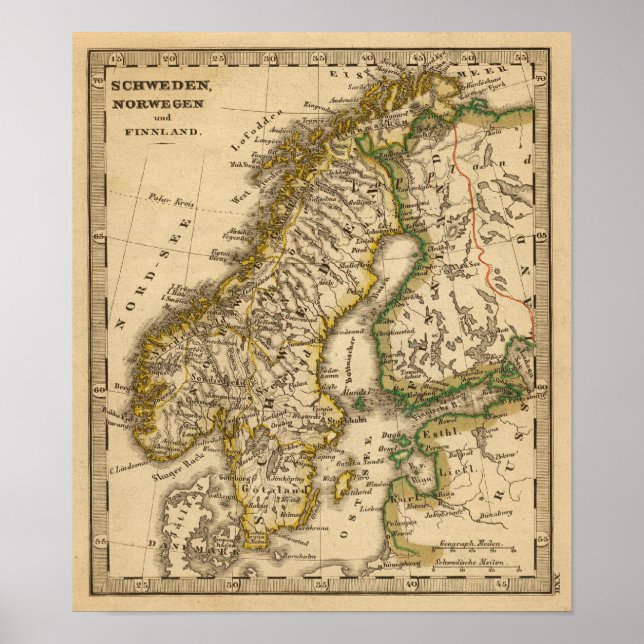 Schweden, Norwegen und Finnland Poster (Vorne)