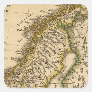 Schweden, Norwegen und Finnland Quadratischer Aufkleber