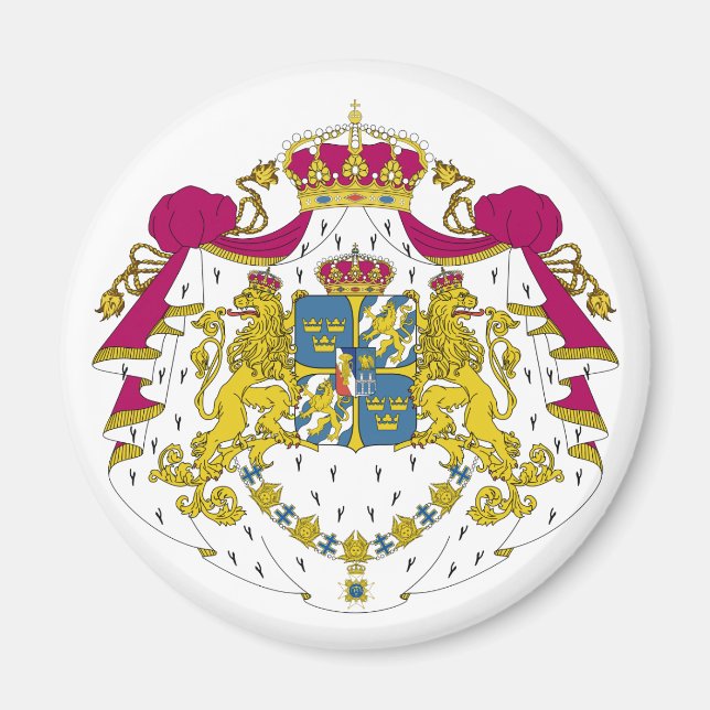 Schweden - Offizielles Wappen-Symbol Magnet (Vorne)