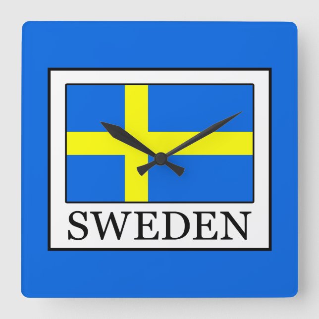 Schweden Quadratische Wanduhr (Vorderseite)