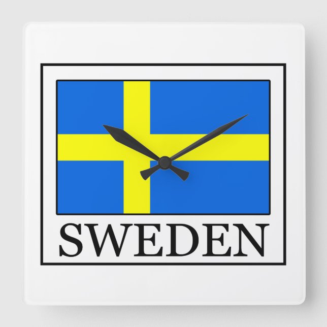 Schweden Quadratische Wanduhr (Vorderseite)