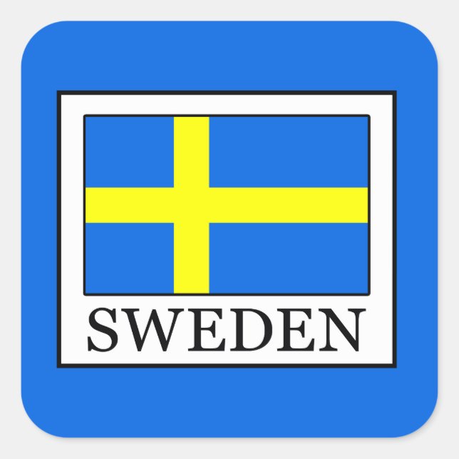 Schweden Quadratischer Aufkleber (Vorderseite)