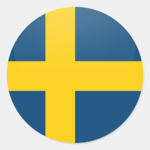 Schweden Qualitätsflaggenzirkel Runder Aufkleber