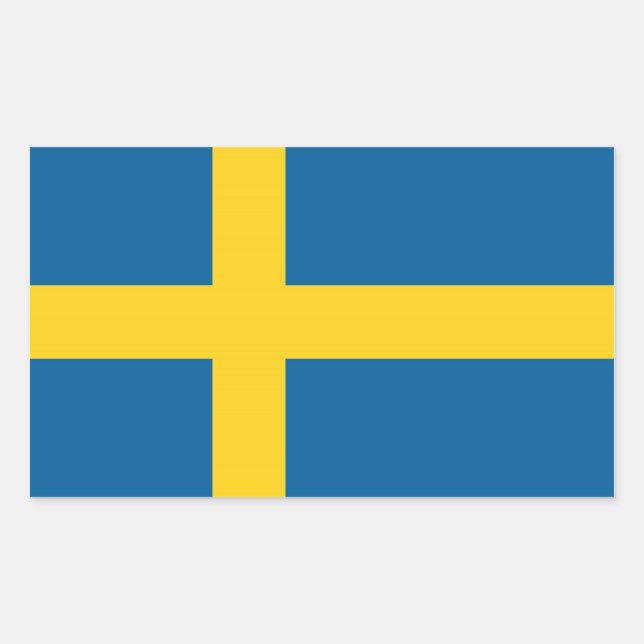 SCHWEDEN RECHTECKIGER AUFKLEBER (Vorderseite)