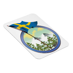 Schweden Retro-Logo Magnet