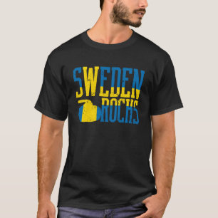 Schweden Rocks Curling Stone Schwedische Flagge T-Shirt