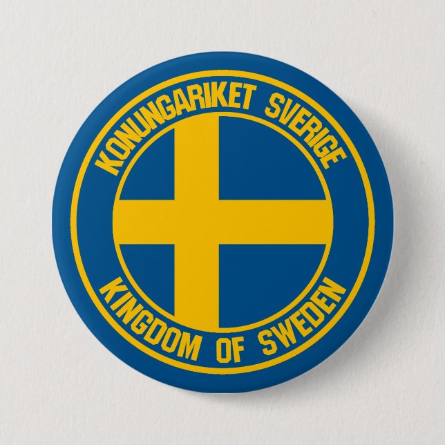 Schweden Runde Emblem Button (Vorderseite)