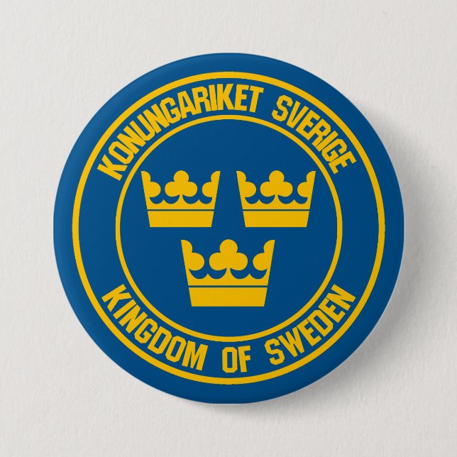 Schweden Runde Emblem Button (Vorderseite)