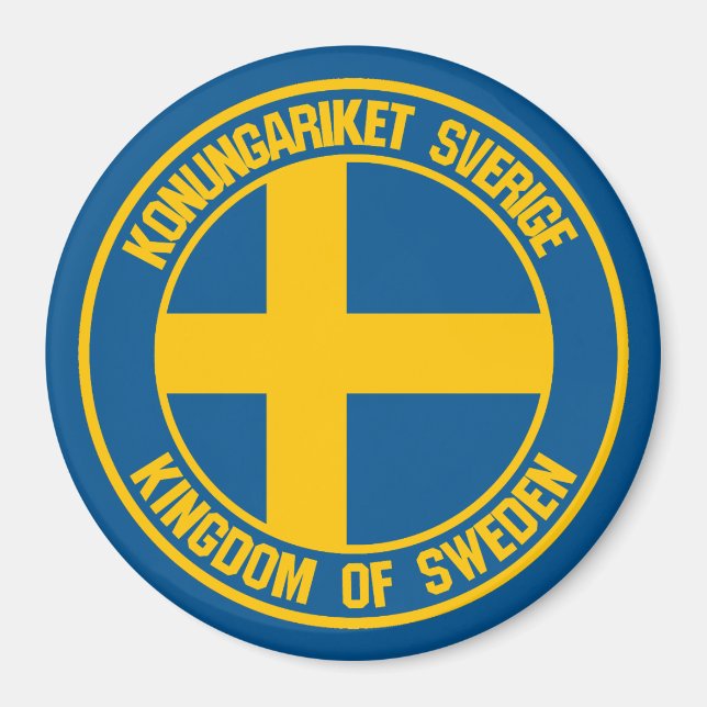 Schweden Runde Emblem Magnet (Vorne)