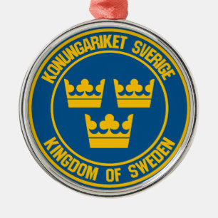 Schweden Runde Emblem Ornament Aus Metall