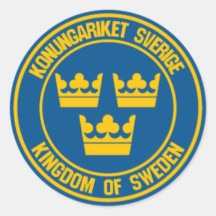 Schweden Runde Emblem Runder Aufkleber