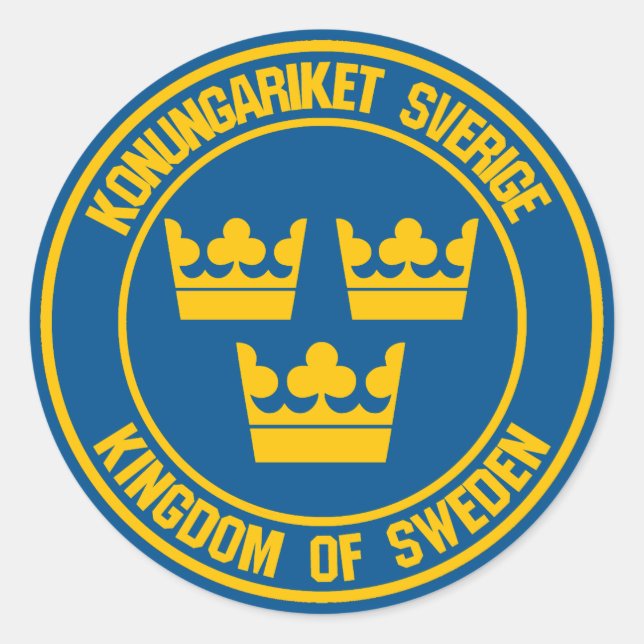 Schweden Runde Emblem Runder Aufkleber (Vorderseite)