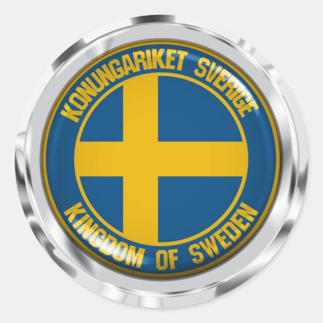 Schweden Runde Emblem Runder Aufkleber (Vorderseite)