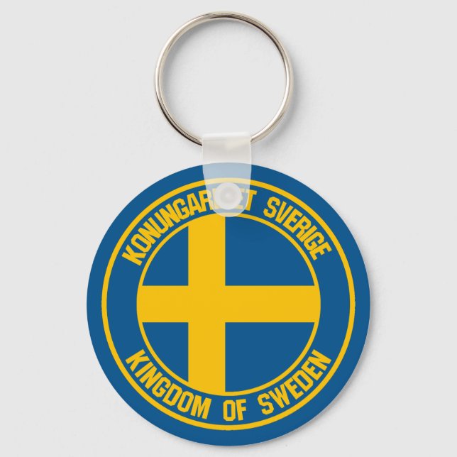 Schweden Runde Emblem Schlüsselanhänger (Vorderseite)