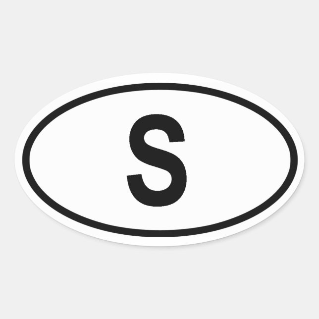 Schweden ‚S‘ Ovaler Aufkleber (Vorderseite)