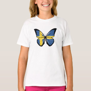 Schweden Schmetterlingsflagge T-Shirt