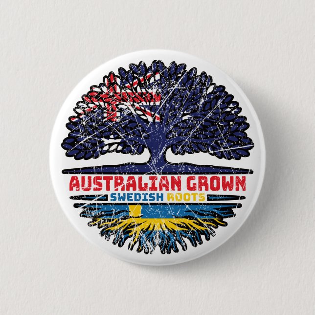 Schweden Schwedisch Australier Australien Baumwurz Button (Vorderseite)