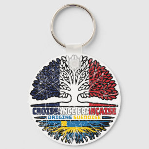 Schweden Schwedisch Französisch Frankreich Baum Wu Schlüsselanhänger