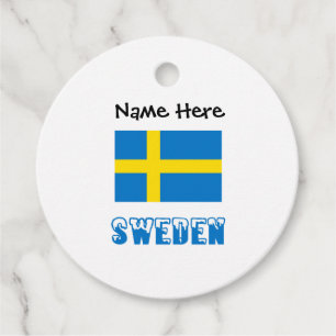 Schweden Schwedische Flagge Personalisierter Name Geschenkanhänger