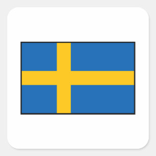 Schweden - schwedische Flagge Quadratischer Aufkleber