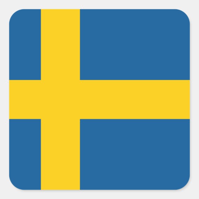 Schweden (schwedische Flagge) Quadratischer Aufkleber (Vorderseite)