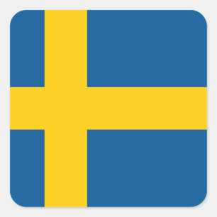 Schweden (schwedische Flagge) Quadratischer Aufkleber