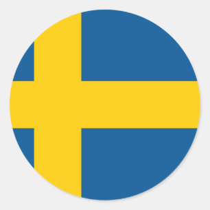 Schweden (schwedische Flagge) Runder Aufkleber
