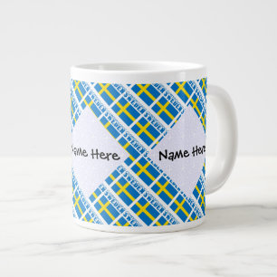 Schweden Schwedische Flagge Schwarz gekachelt Pers Jumbo-Tasse