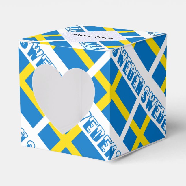 Schweden Schwedische Flagge Schwarze geteerte Pers Geschenkschachtel (Vorderseite)