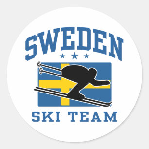Schweden Ski Team Runder Aufkleber