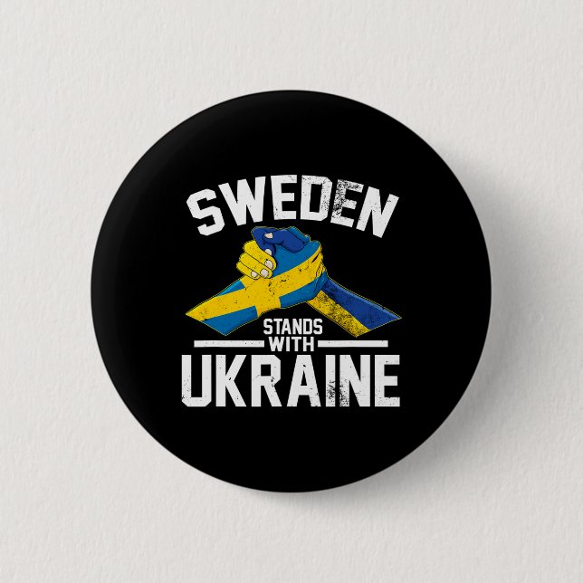 Schweden steht hinter der Ukraine Ukrainische Schw Button (Vorderseite)