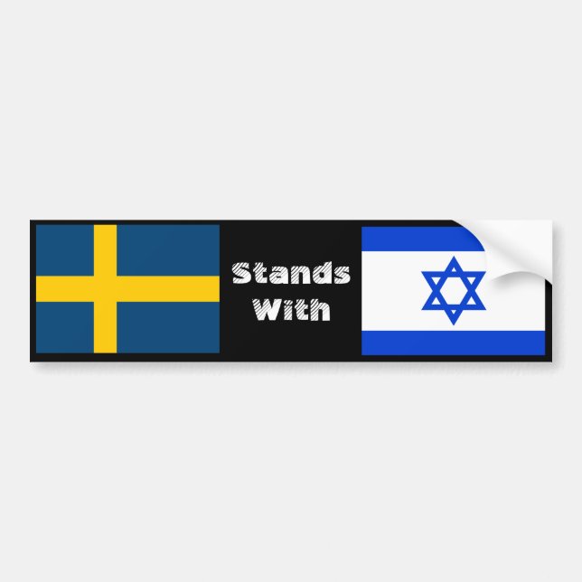 Schweden steht Israel gegenüber Autoaufkleber (Vorne)